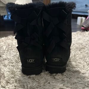 UGG Black Bailey Bow II Boots